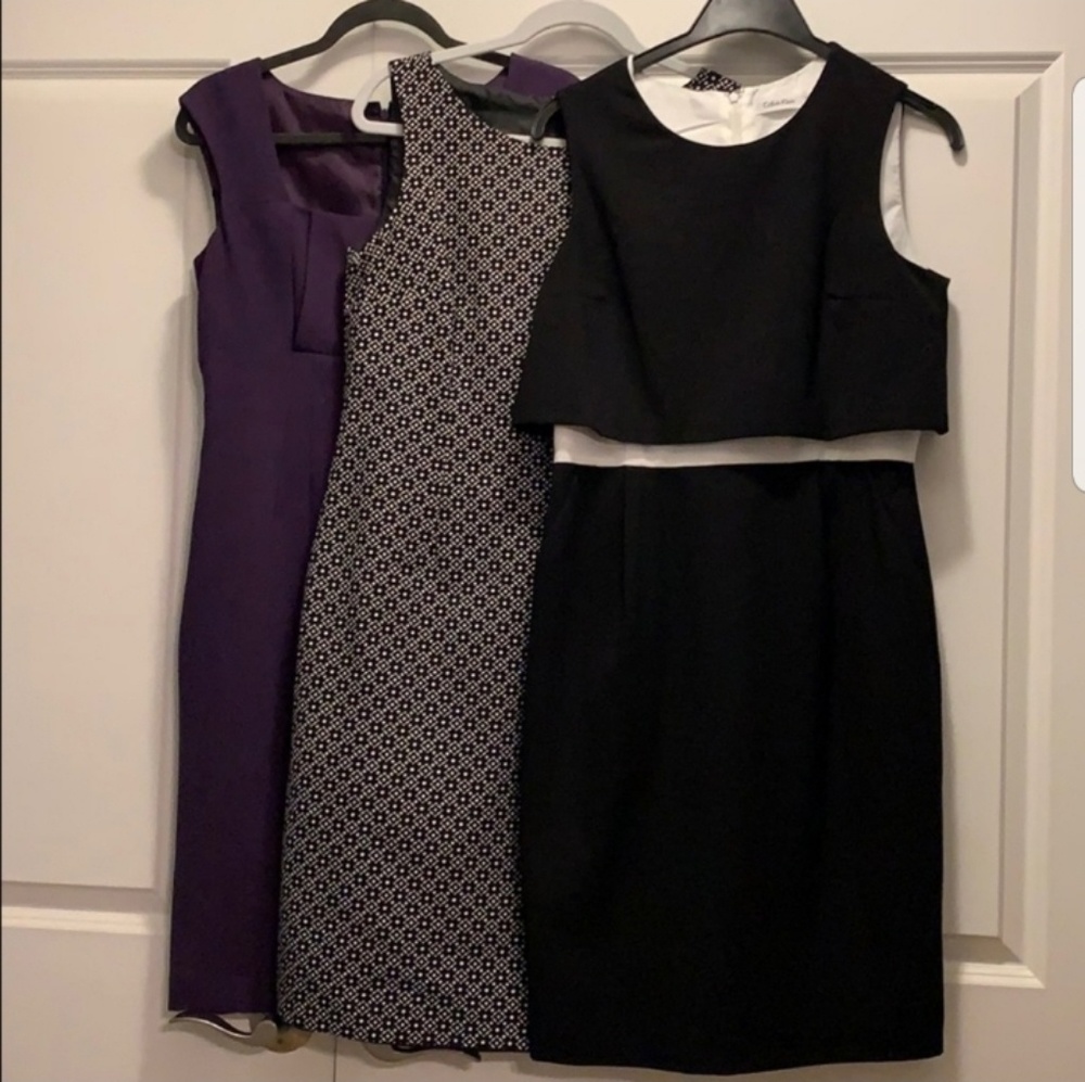 3 dresses- Ann Taylor and Calvin Klein